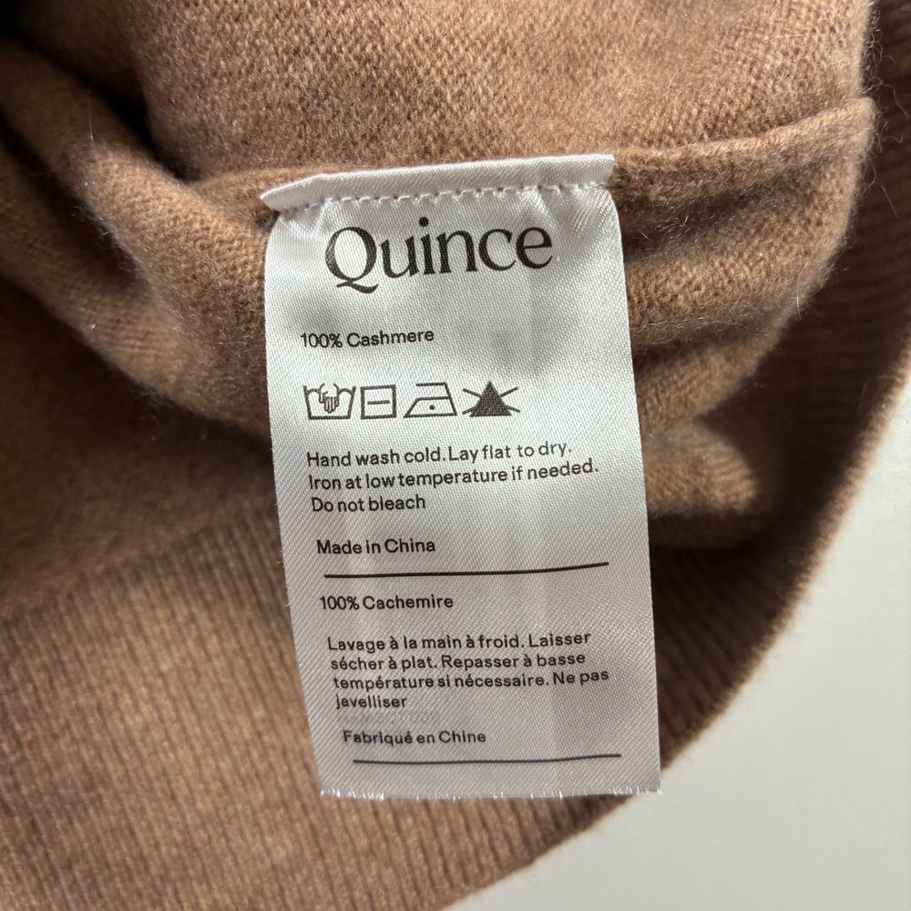 NEW Quince Mongolian Cashmere Hoodie Women Medium Brown Full Zip Luxury Sweater - Picture 6 of 10